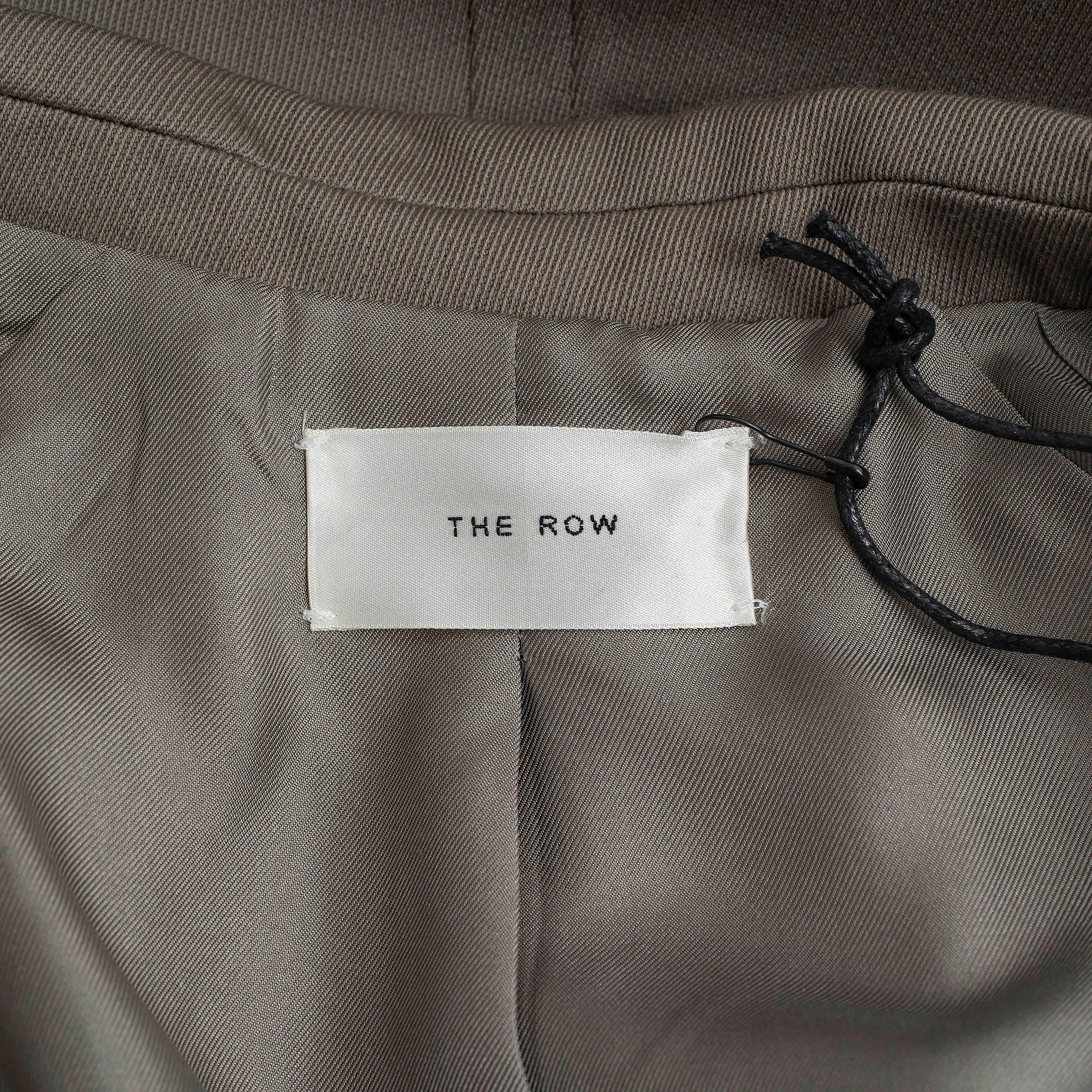 THE ROW laine taupe 2023 CLENCY Manteau surdimensionné TWILL Veste S en vente 1