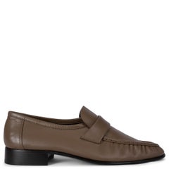 THE Row taupeleather 2023 SOFT LOAFERS Flats Shoes 38.5