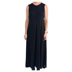 The Row Tetzi Jersey Maxi Dress Black size XS Thick Cotton Sleeveless Round Neck