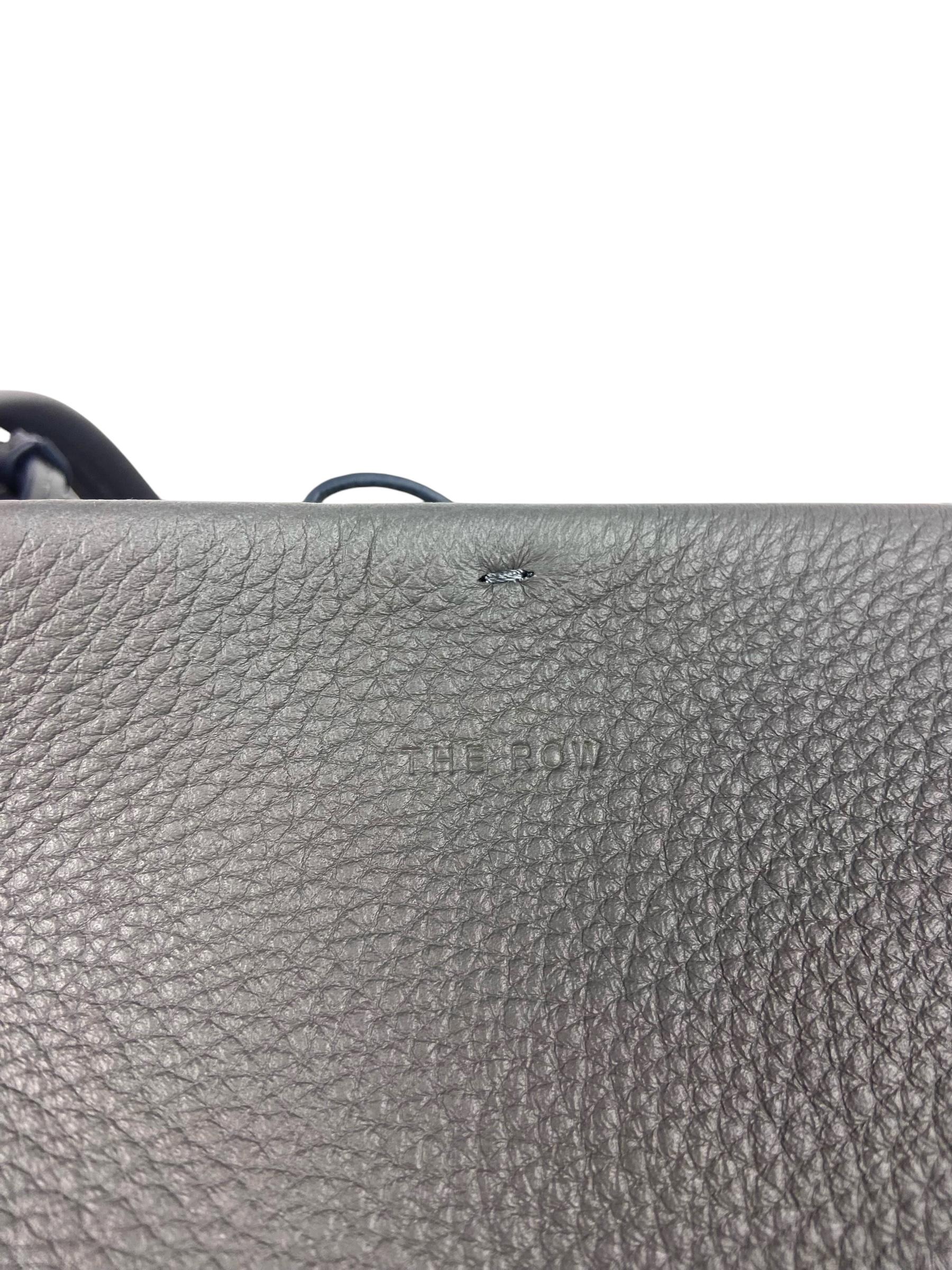 The Row Timouse Grey Grained Calfskin Leather Park Tote Three Bag with Insert 5