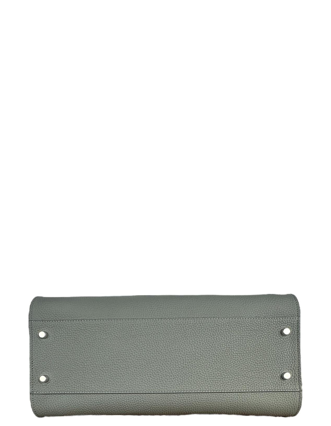The Row Timouse Grey Pebbled Leather E/W Soft Margaux 12 Bag 1