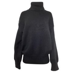 Maglione a collo alto The Row in lana merino nera