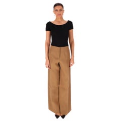 Pantaloni sartoriali a gamba larga in lana vergine e misto seta di The Row