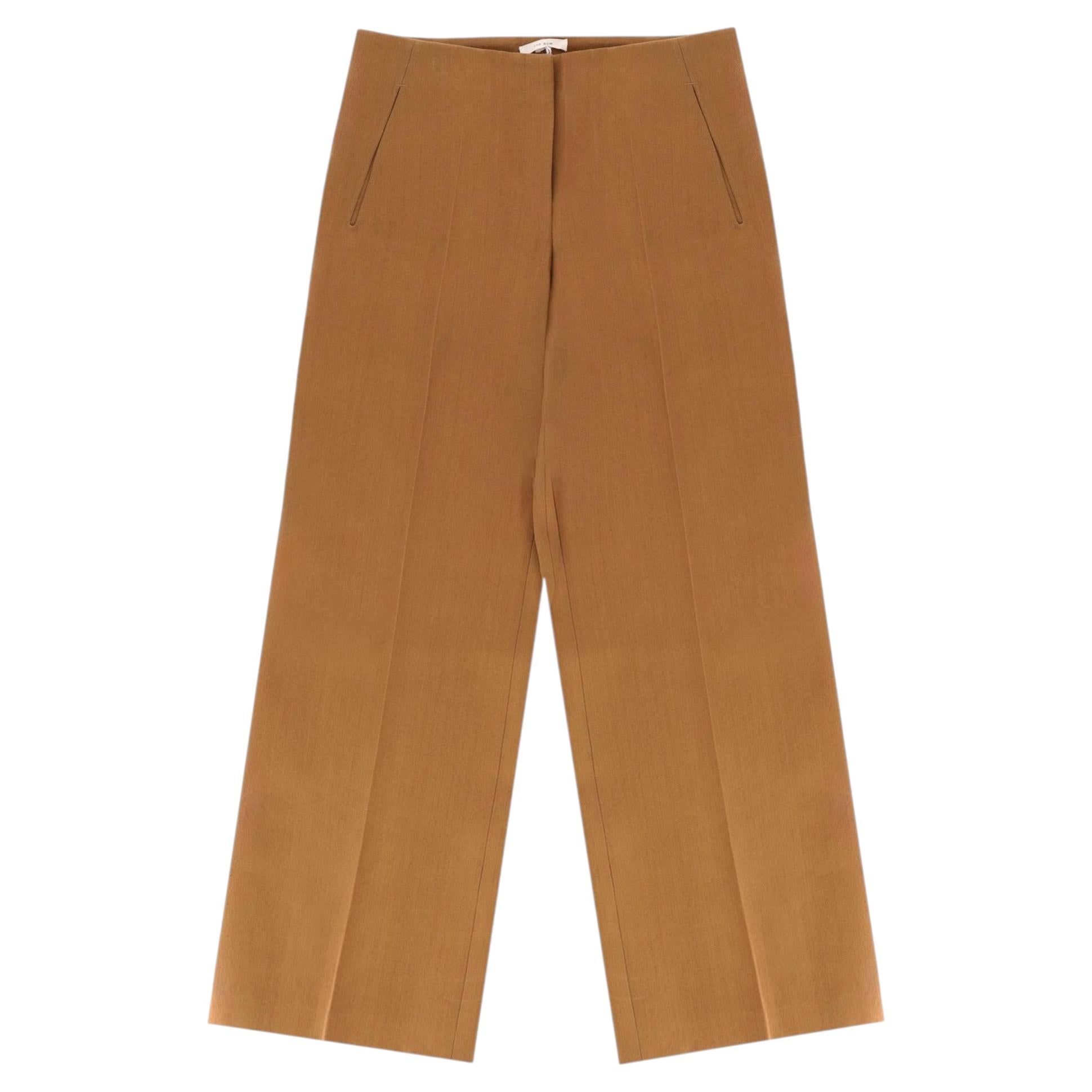 The Row Virgin Wool & Silk Blend Tailored Wide-Leg Trousers