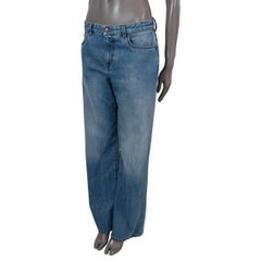 THE ROW washed blue cotton denim EGLITTA WIDE LEG Pants 6 S