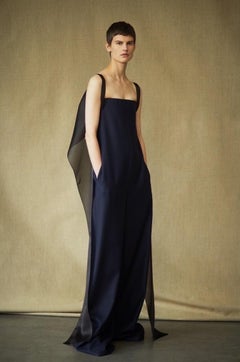 The Row Wei Silk Organza Tank Top Black OS Cascading Wrap Crop Wings SS19