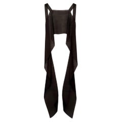 The Row Wei Silk Organza Tank Top Black OS Cascading Wrap Crop Wings SS19
