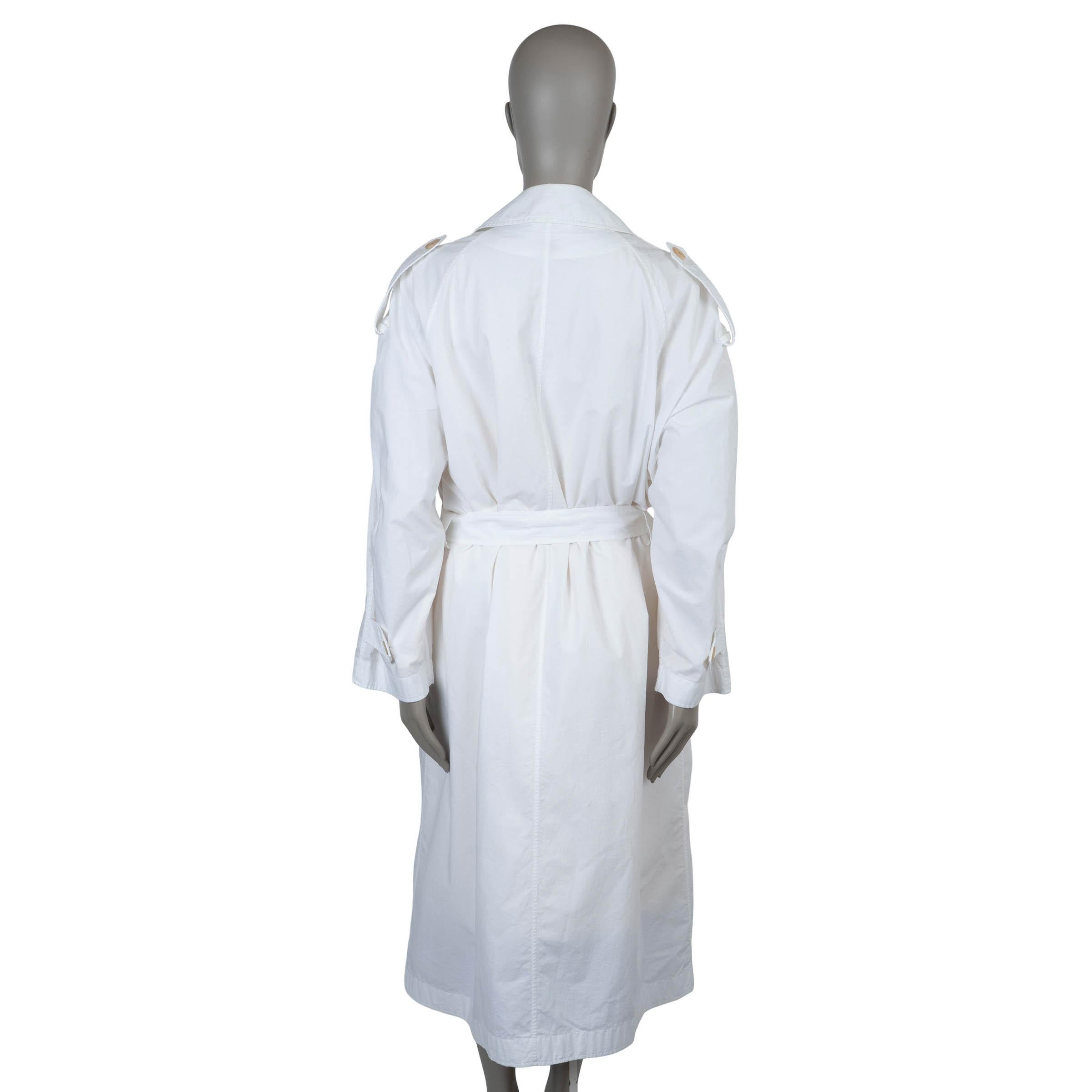 Grigio THE ROW cotone bianco 2024 DENVER LAVATO POPLIN TRENCH Giacca Cappotto S.S. White in vendita