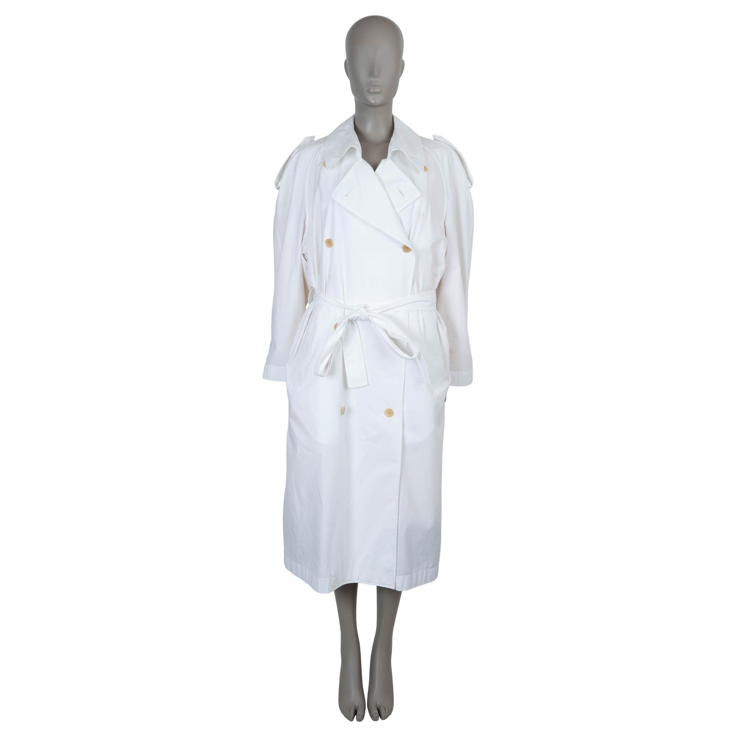 Donna THE ROW cotone bianco 2024 DENVER LAVATO POPLIN TRENCH Giacca Cappotto S.S. White in vendita
