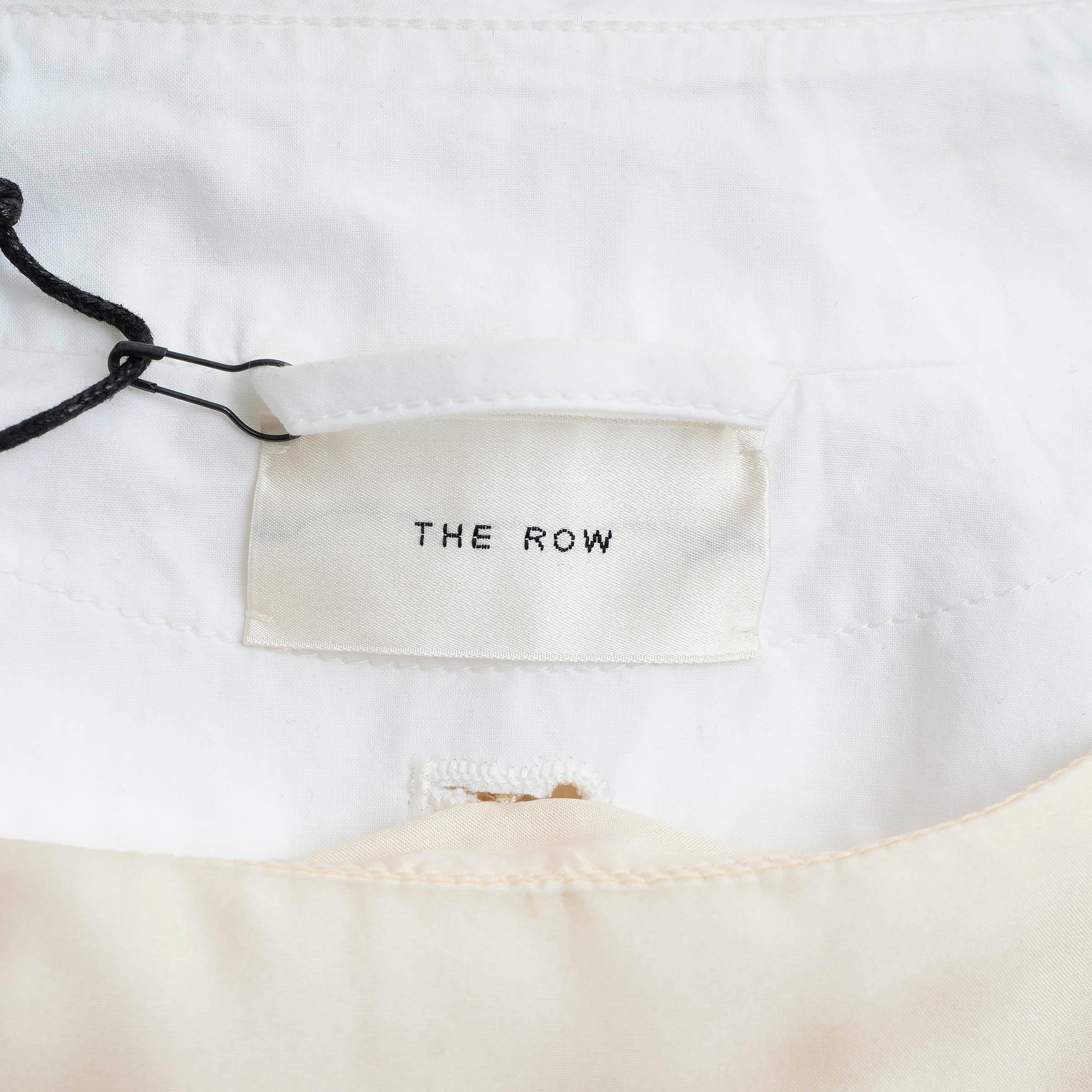 THE ROW cotone bianco 2024 DENVER LAVATO POPLIN TRENCH Giacca Cappotto S.S. White in vendita 2