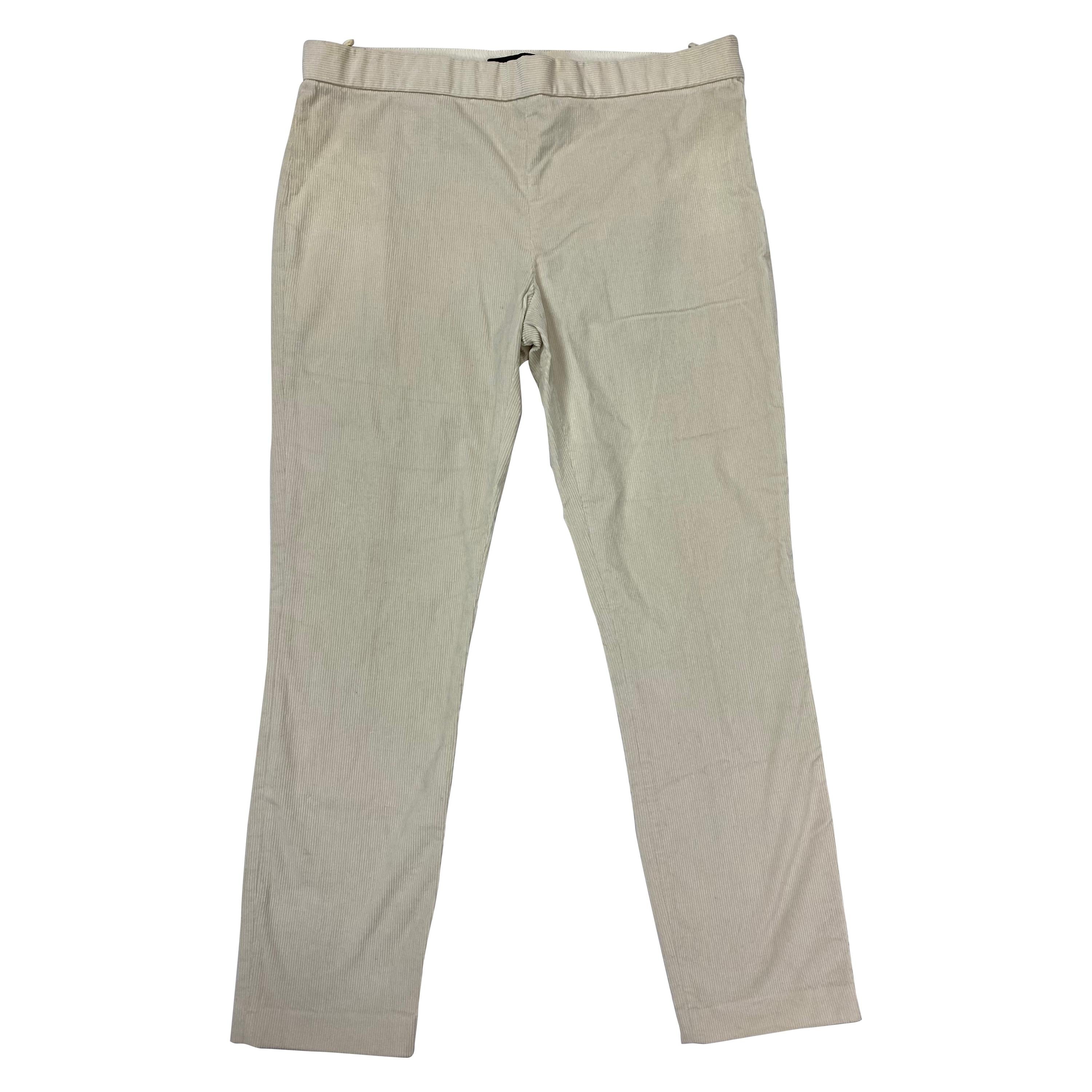 The Row White Cotton Capri Pants, Size 6 For Sale