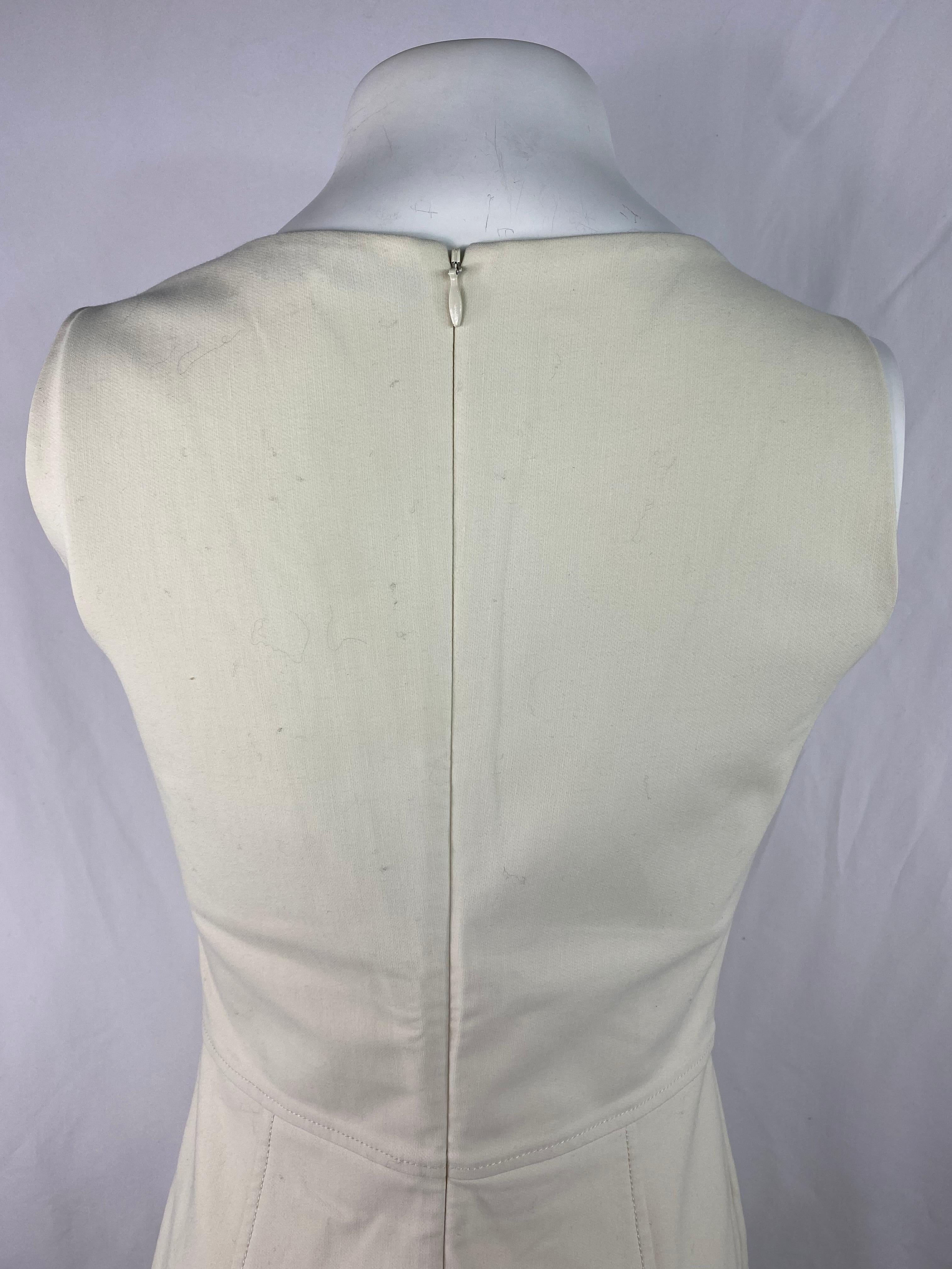 The Row White Cotton Dress, Size 8 In Excellent Condition For Sale In Beverly Hills, CA
