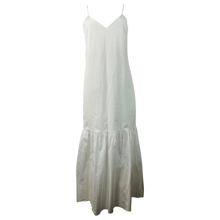 The Row White Cotton Slip Maxi Dress Size Small For Sale at 1stDibs