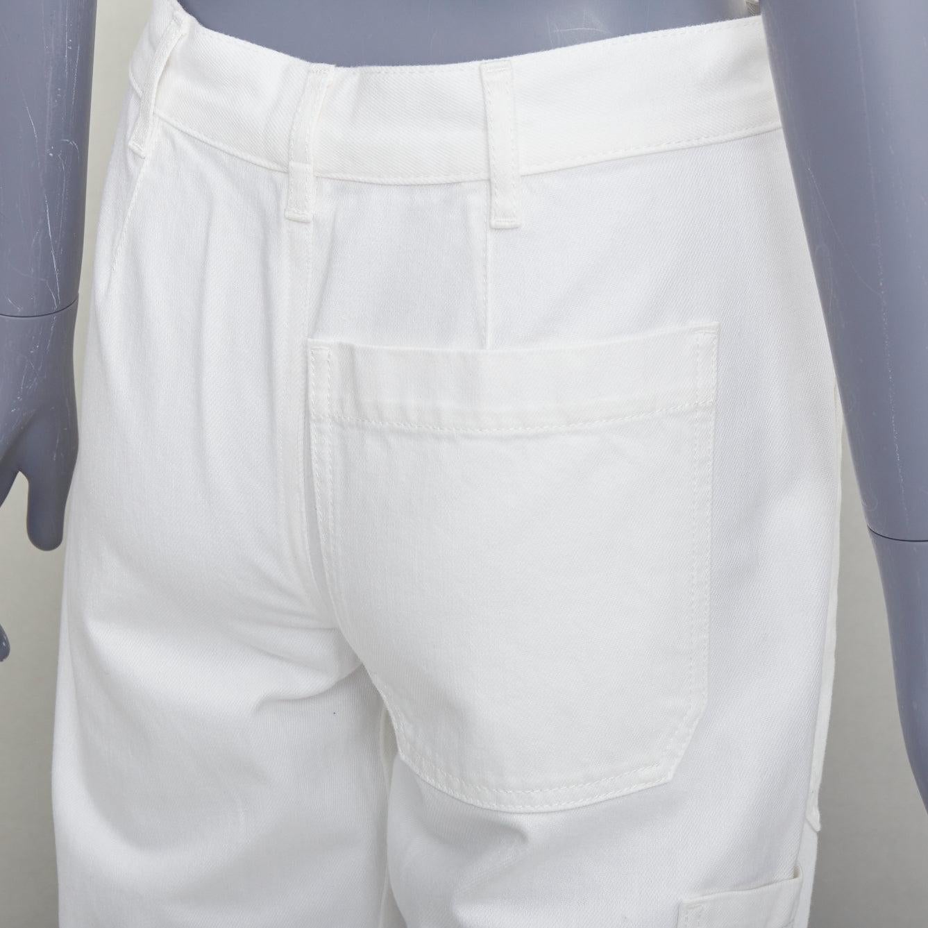 THE ROW weiße Baumwoll-Jeans mit aufgesetzten Taschen und hoher Taille US0 XS im Angebot 2