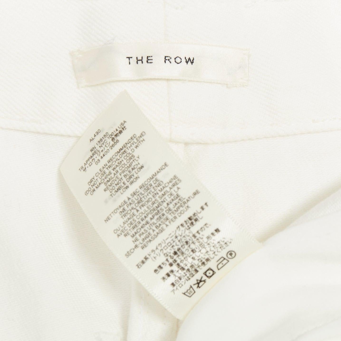 THE ROW weiße Baumwoll-Jeans mit aufgesetzten Taschen und hoher Taille US0 XS im Angebot 3