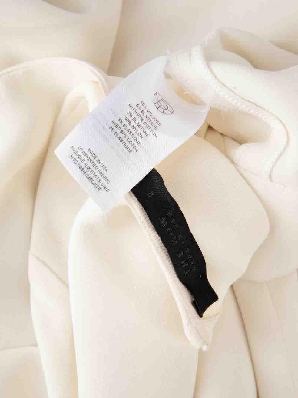 Donna The Row Top bianco a girocollo e maniche lunghe taglia XS in vendita