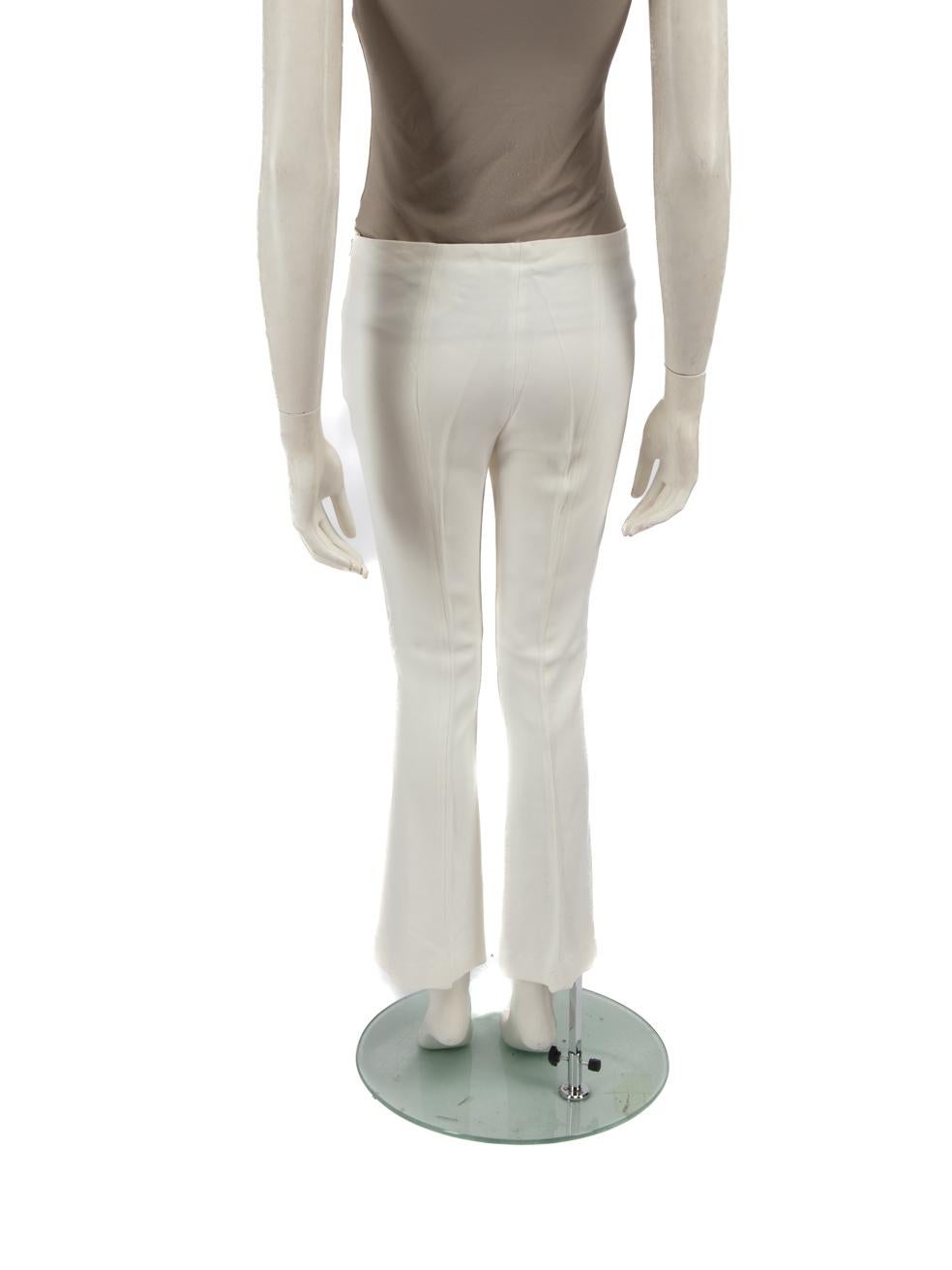 Gray The Row White Flared Mid Rise Trousers Size S For Sale