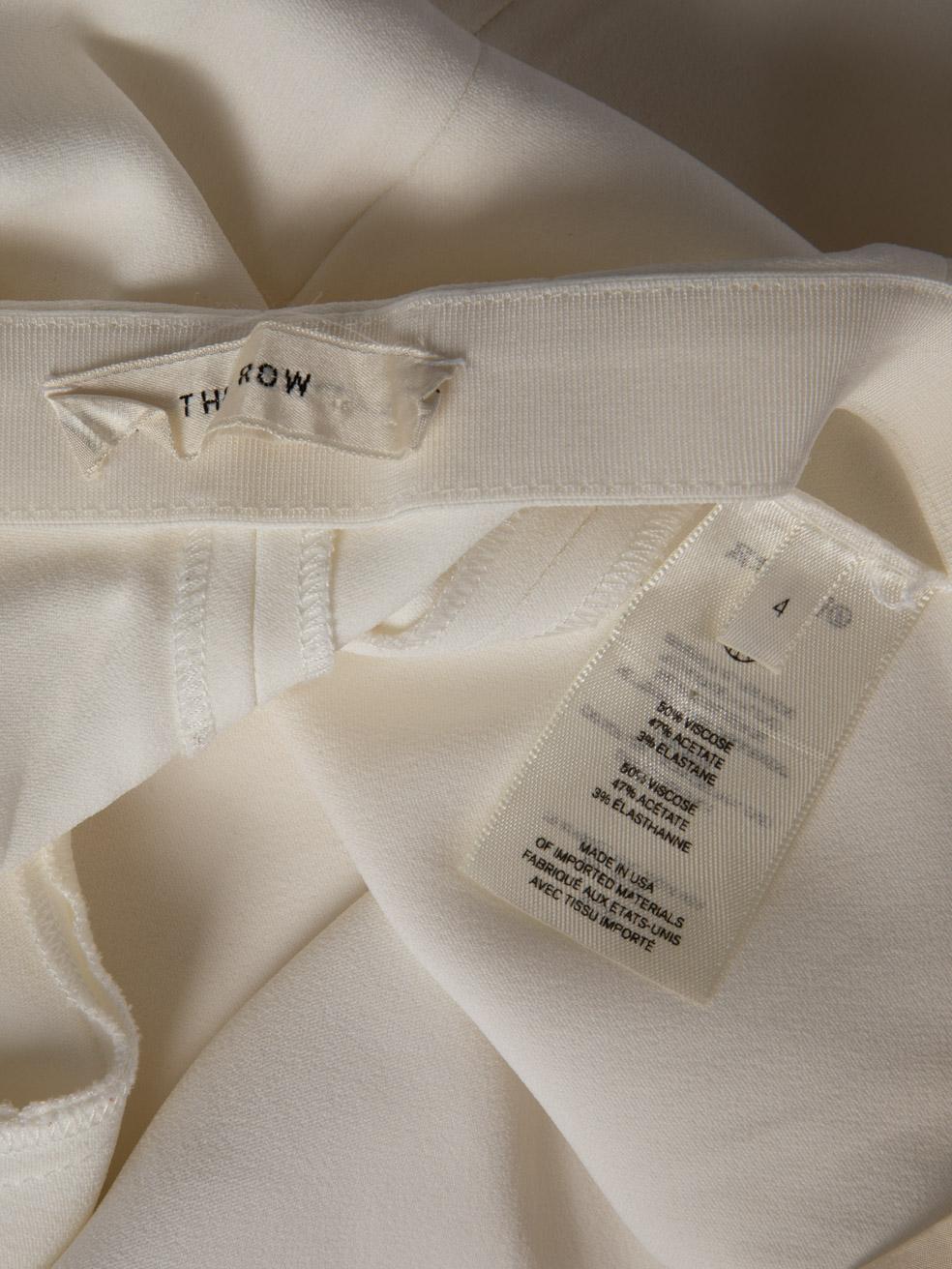 The Row White Flared Mid Rise Trousers Size S For Sale 3
