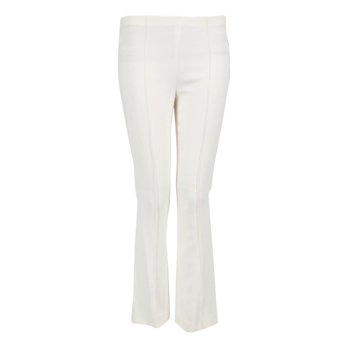 Pantalones acampanados de tiro medio blancos The Row Talla S