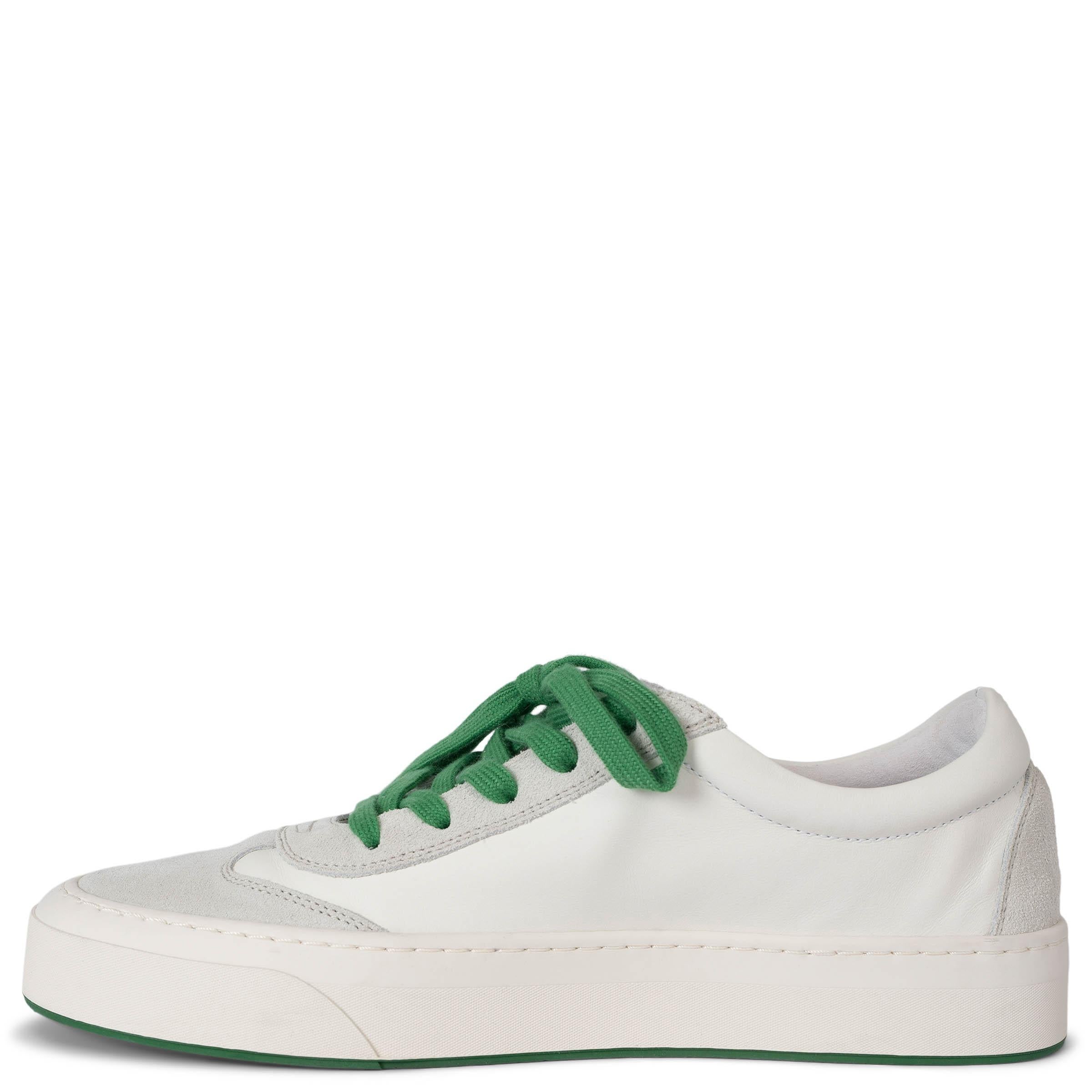 Gray THE ROW white & green suede & leather MARLEY Sneakers Shoes 38.5 fit 38