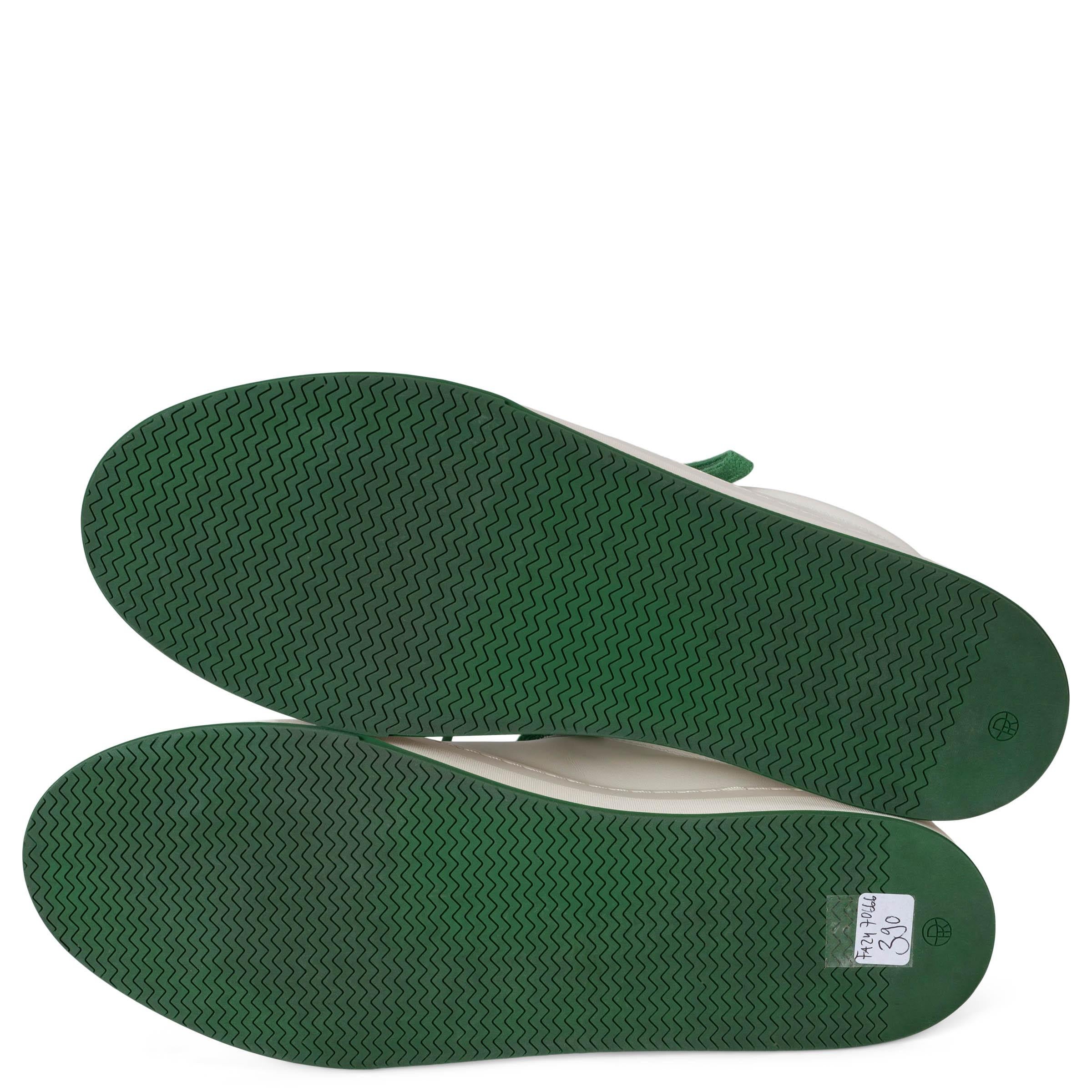 THE ROW white & green suede & leather MARLEY Sneakers Shoes 38.5 fit 38 2