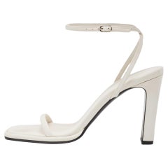The Row White Leather Ankle Strap Sandals Size 38