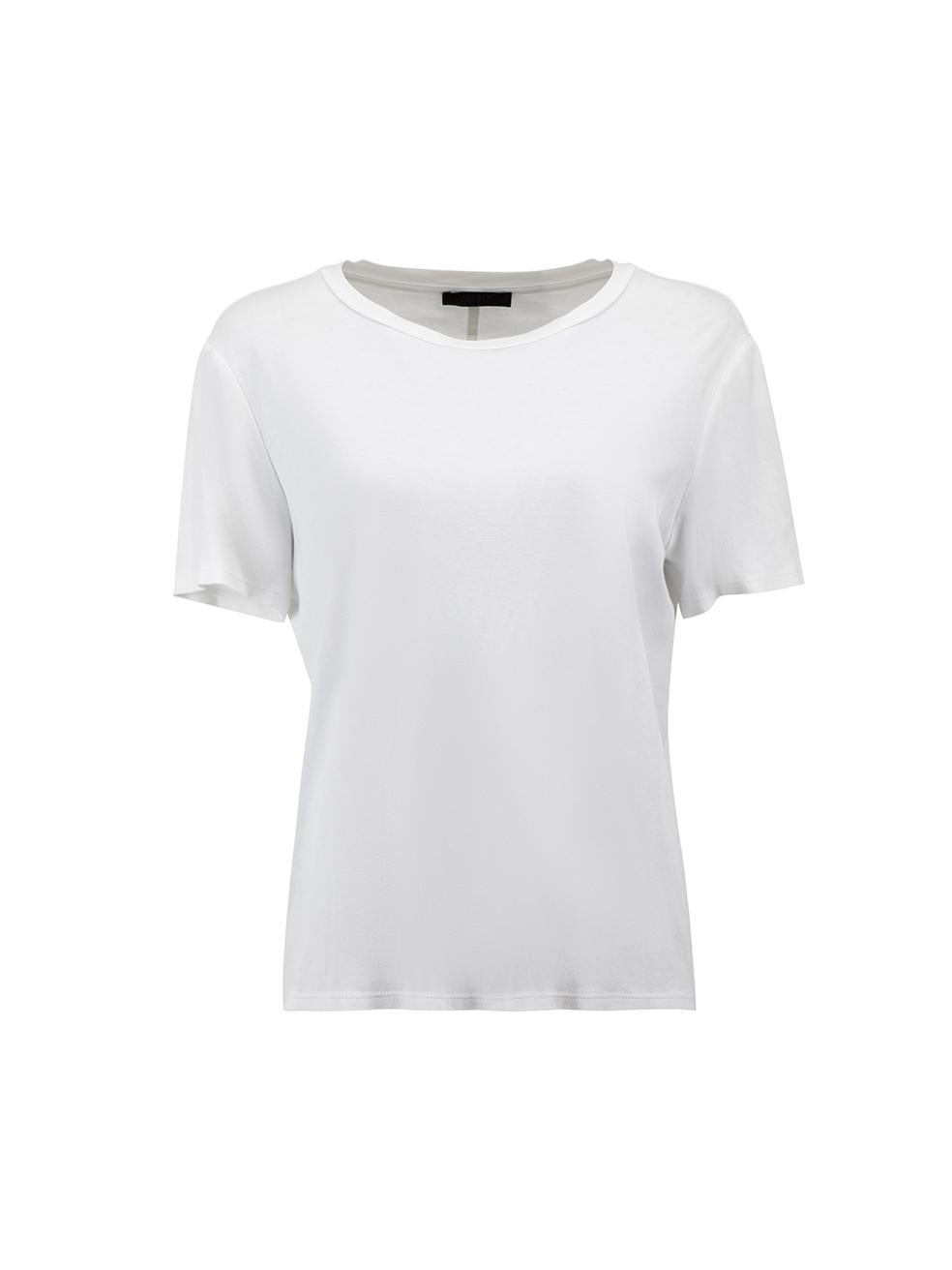 The Row White Round Neck T-Shirt Size L For Sale