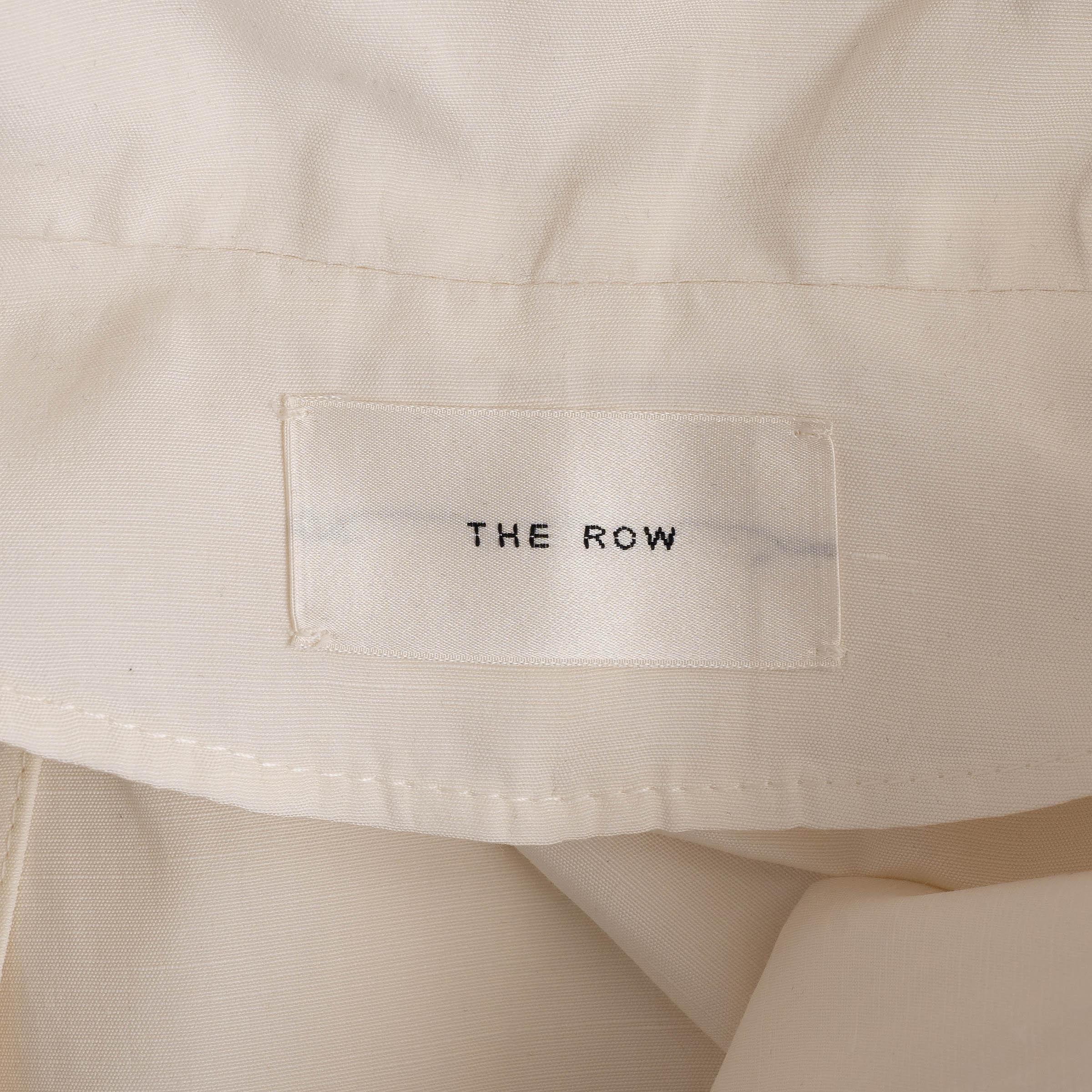 THE ROW white silk & linen 2023 OVERSIZED WRAP TRENCH Coat Jacket XS - S en venta 2
