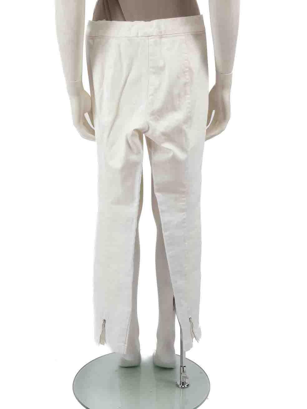 The Row White Skinny Fit Zip Cuff Trousers Size XS In Good Condition For Sale In London, GB