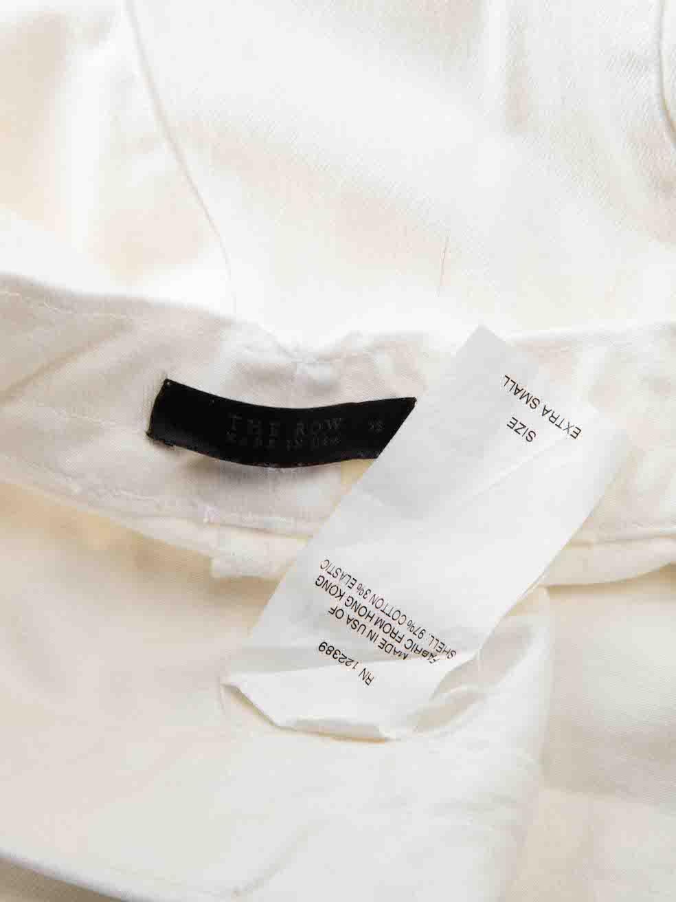 Women's The Row White Slim Fit Zip Cuff Trousers Size XS For Sale