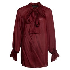 The Row, Wine red blouse with bow