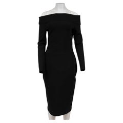 The Row Women Nania Off The Shoulder Stretch Scuba Dress Size Large Black