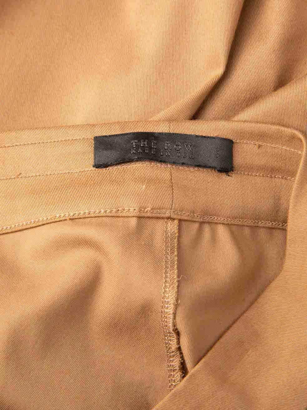 The Row - Pantalon droit marron à taille moyenne pour femme en vente 1