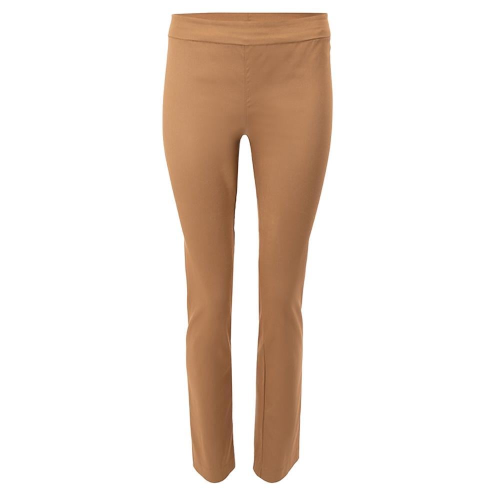The Row Women's Brown Straight Leg Mid Rise Trousers For Sale