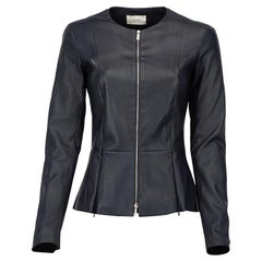 The Row Navy Lederjacke Anasta für Damen
