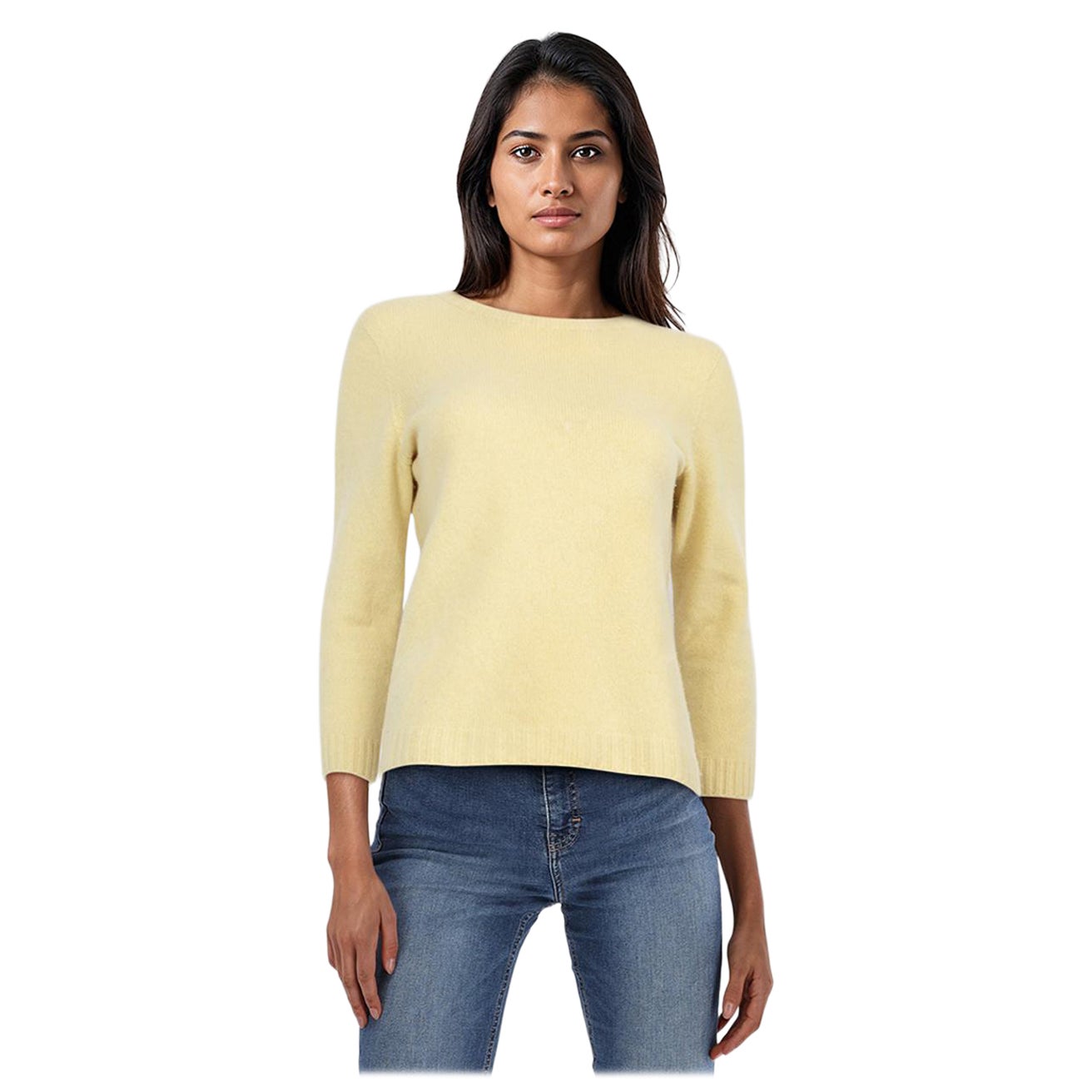 The Row Yellow Knit Long Sleeves Sweater Size S For Sale