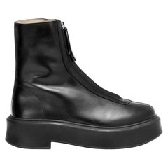 The Row Zipped Leather Ankle Boots