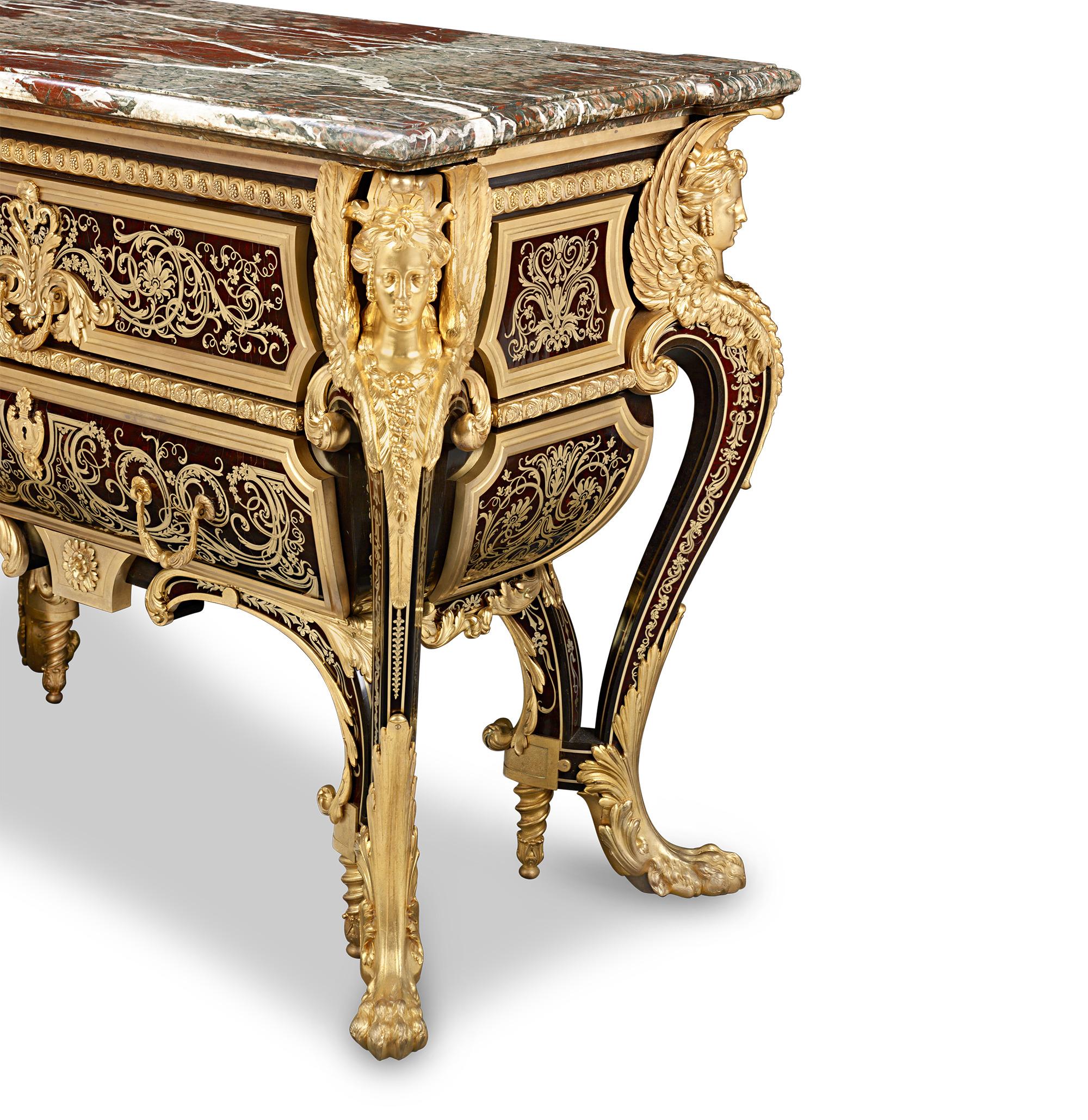 English The Royal Boulle Marquetry Commode By Blake For Sale