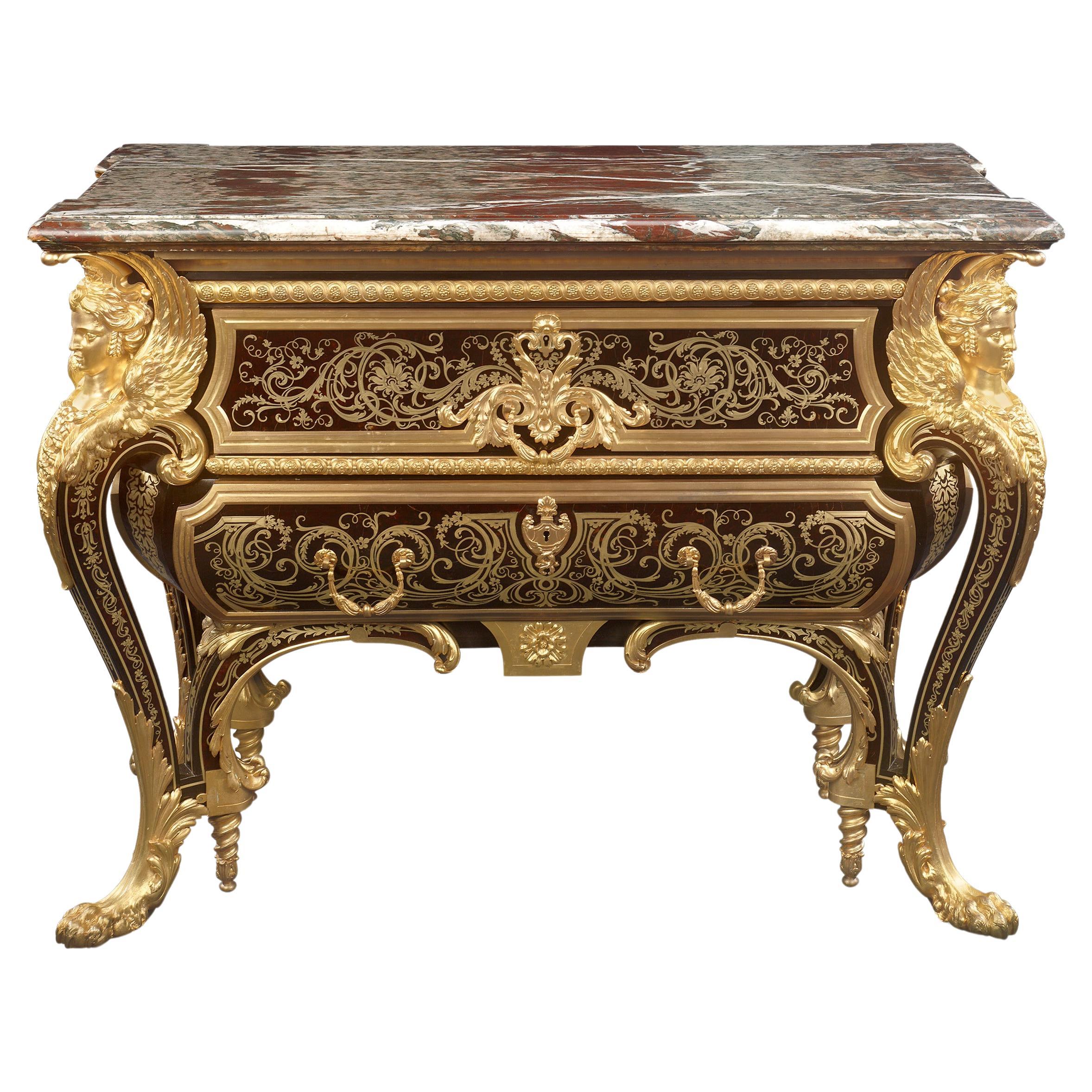 The Royal Boulle Marquetry Commode By Blake For Sale