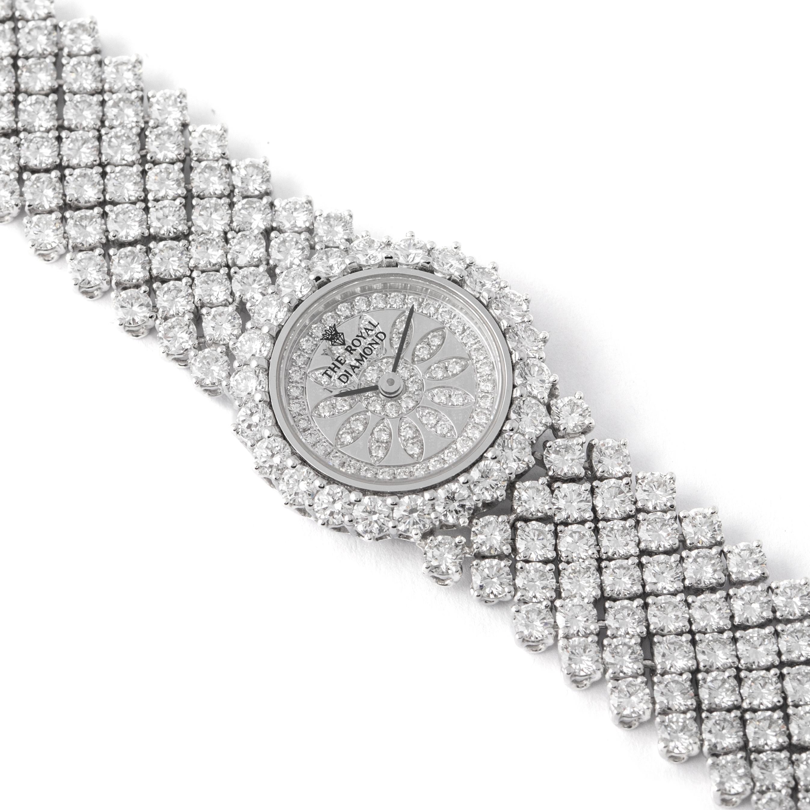 Women's or Men's The Royal Diamond Swiss Diamond Wristwatch  For Sale