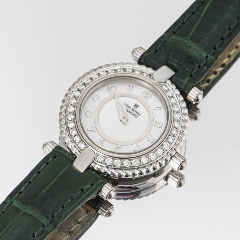 The Royal Diamond Weißgold Weißes Perlmutt-Zifferblatt Diamant-Lünette BA 112 2
