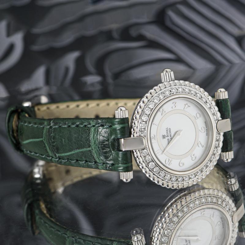 The Royal Diamond Weißgold Weißes Perlmutt-Zifferblatt Diamant-Lünette BA 112 4