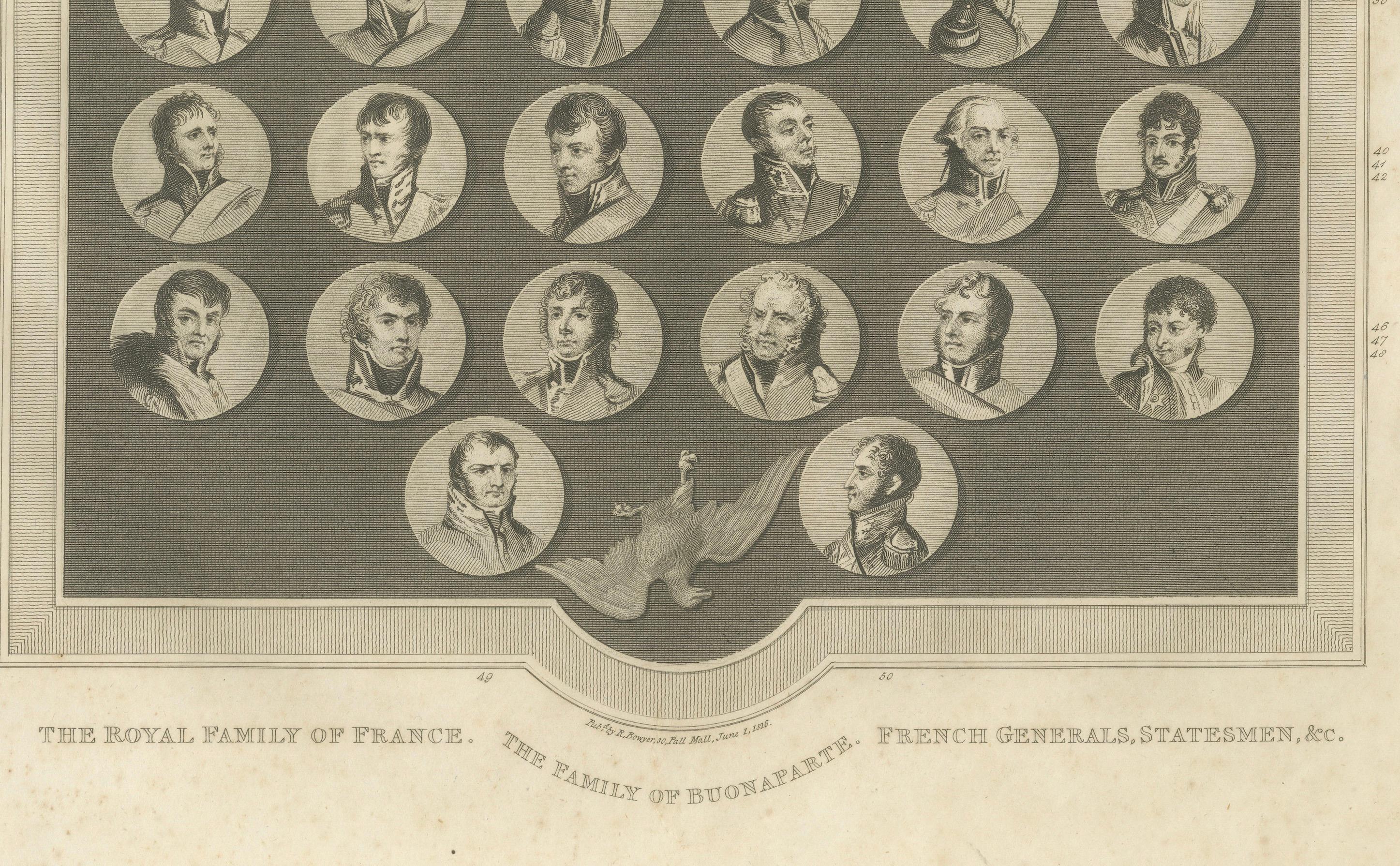 Inciso La famiglia reale di Francia, la famiglia Bonaparte e i generali francesi, 1815 in vendita