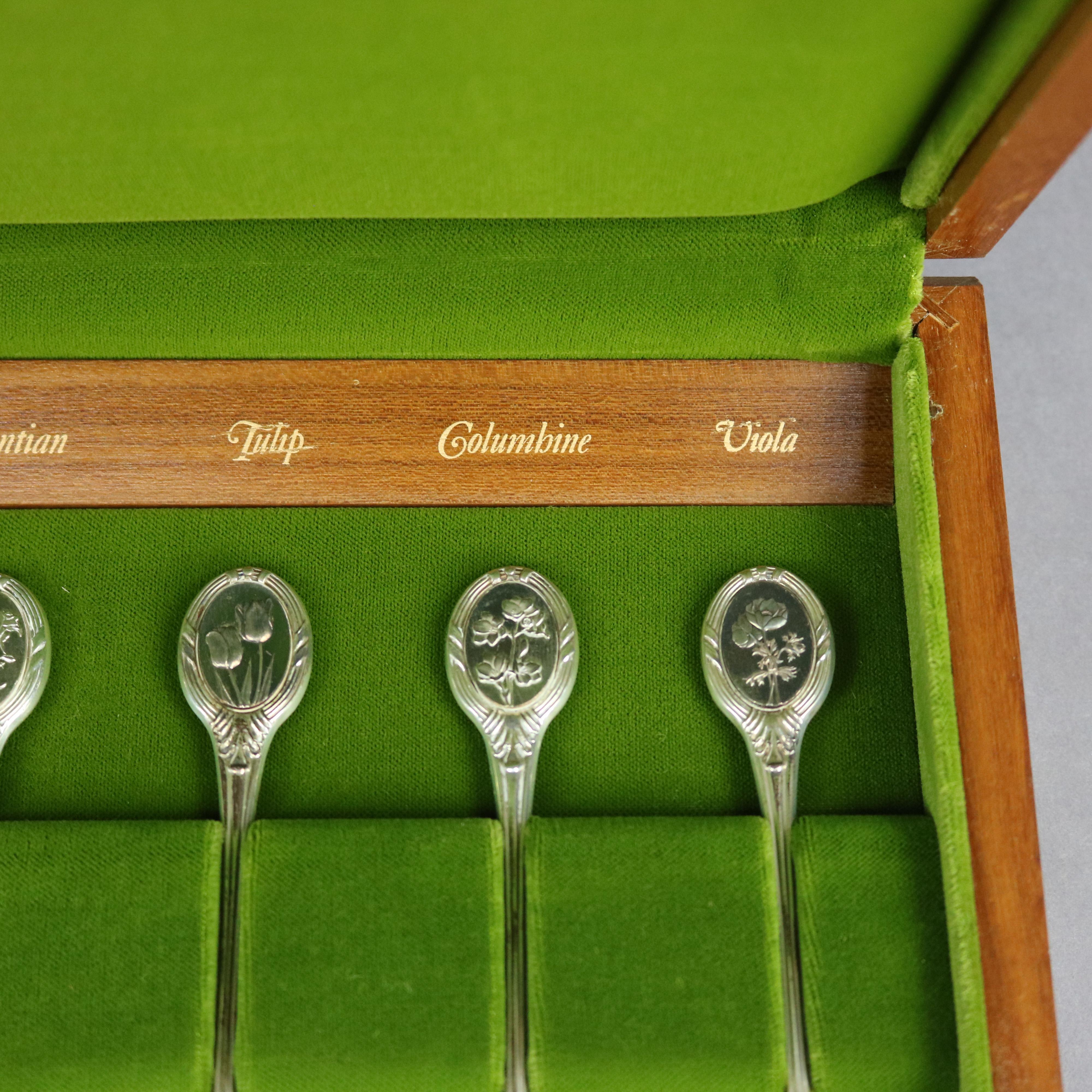 The Royal Horticultural Society Collection of English Flowers Sterling Spoons 5