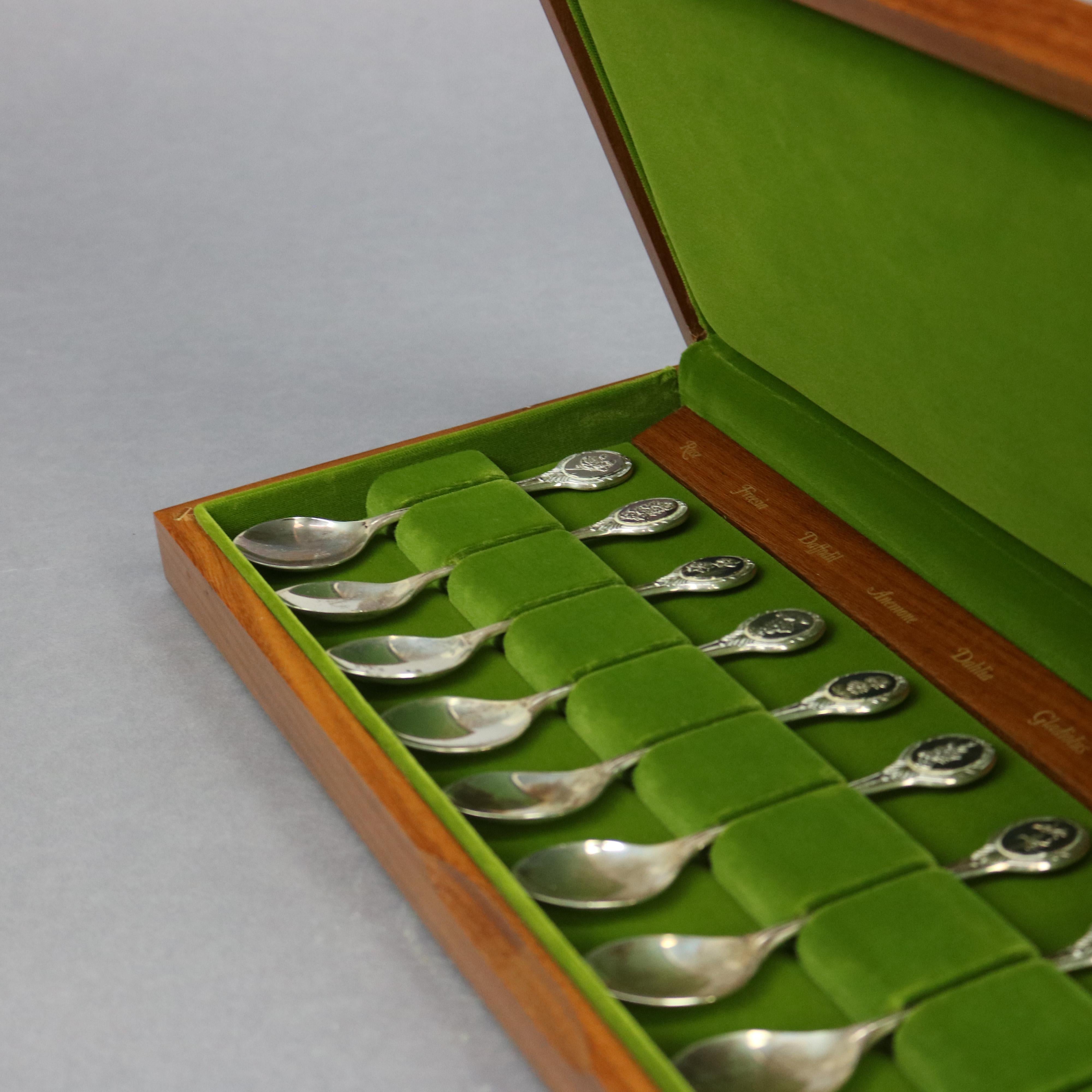 The Royal Horticultural Society Collection of English Flowers Sterling Spoons 6