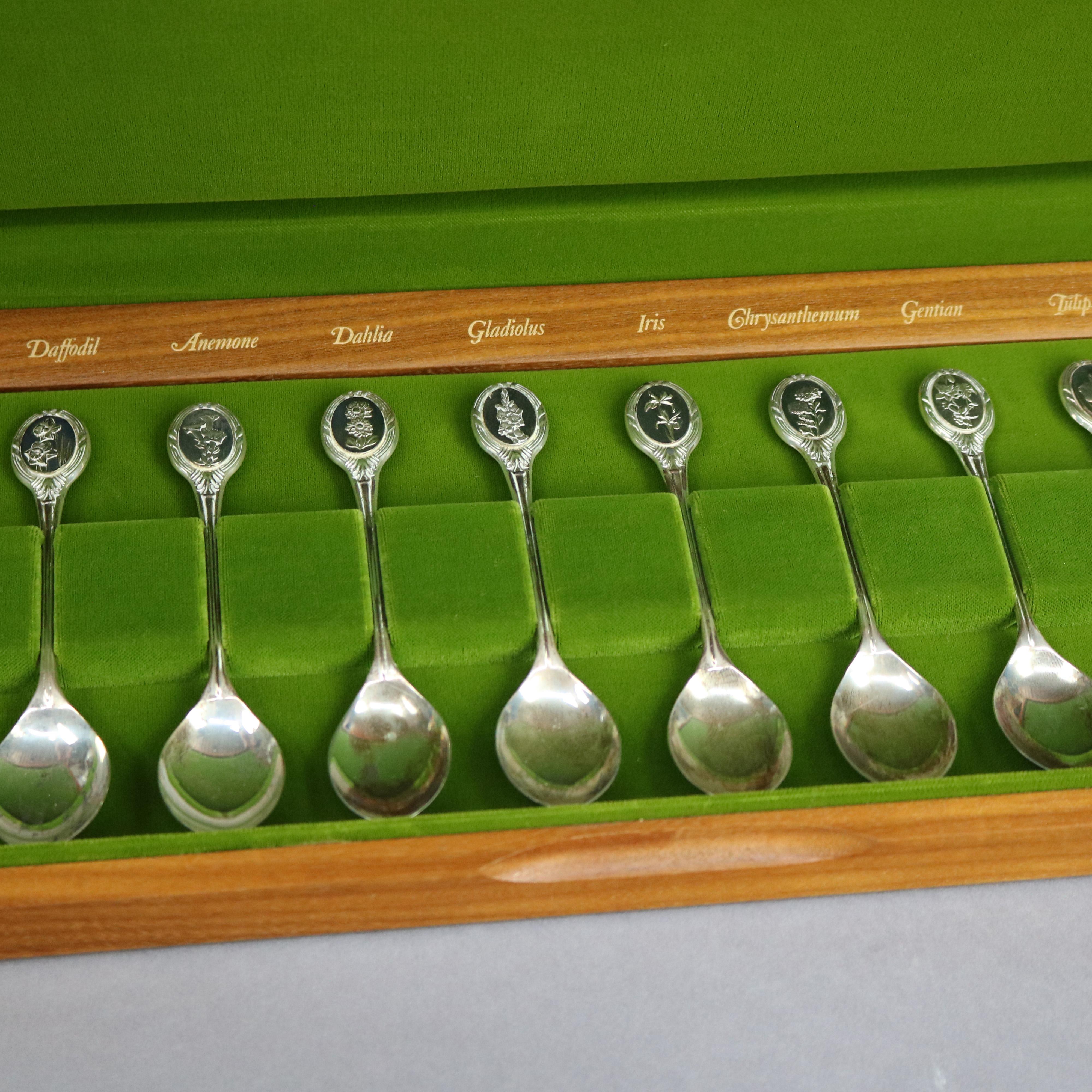 The Royal Horticultural Society Collection of English Flowers Sterling Spoons 8