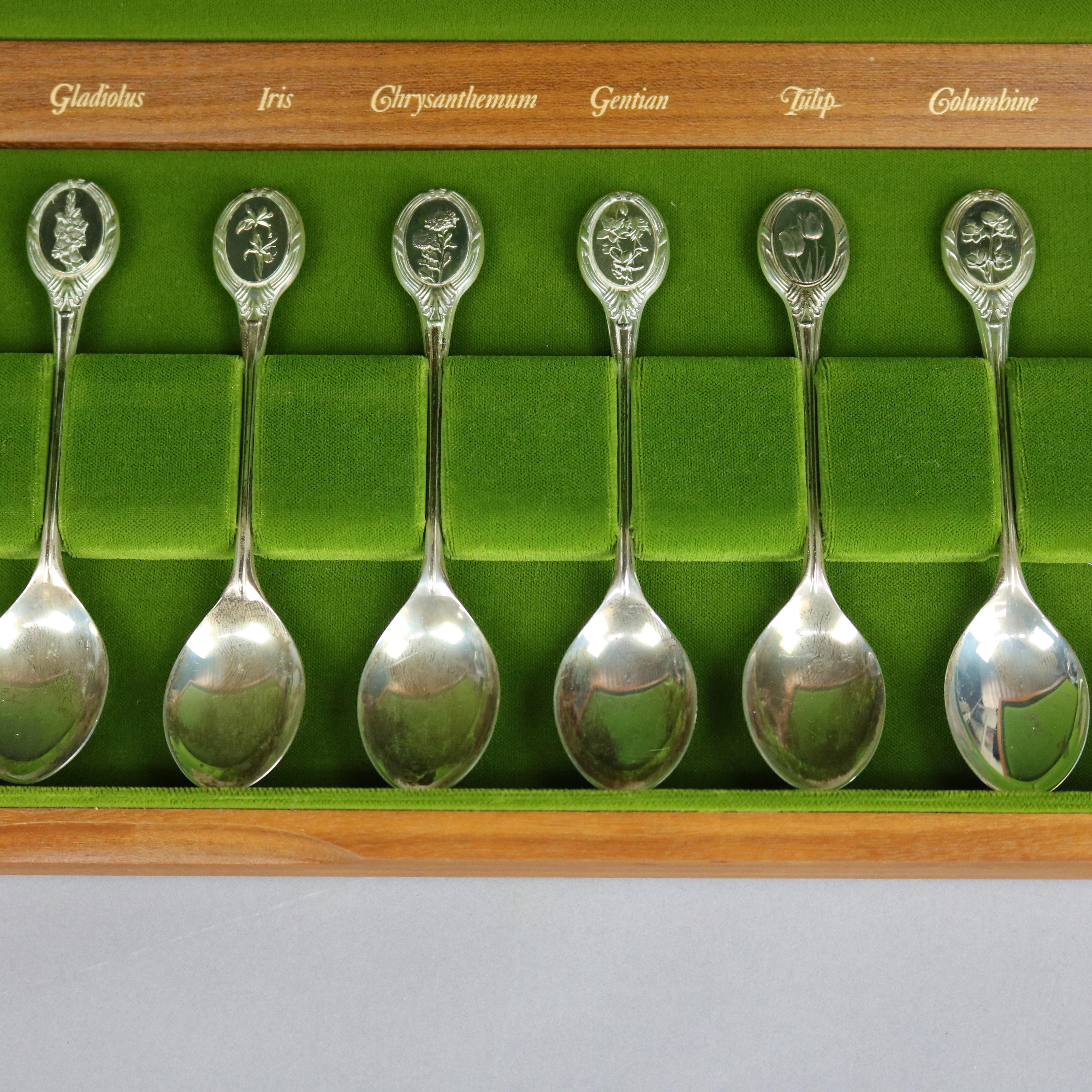 Sterling Silver The Royal Horticultural Society Collection of English Flowers Sterling Spoons