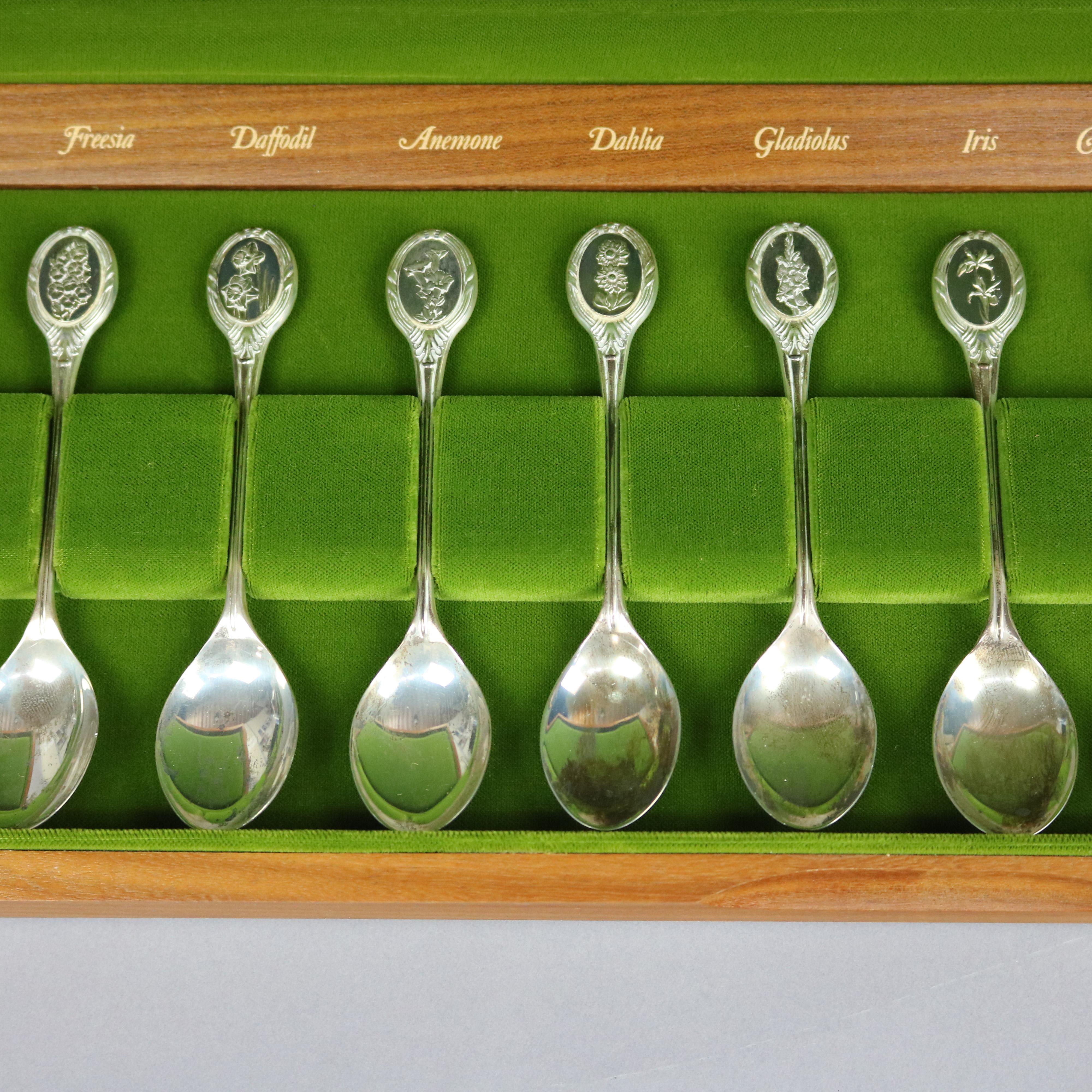 The Royal Horticultural Society Collection of English Flowers Sterling Spoons 1