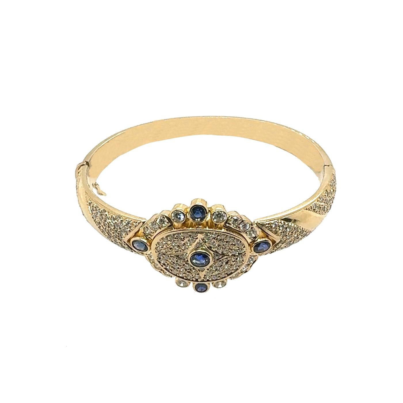 Armreif mit königlichem Saphir und Diamant (Zeitgenössisch) im Angebot