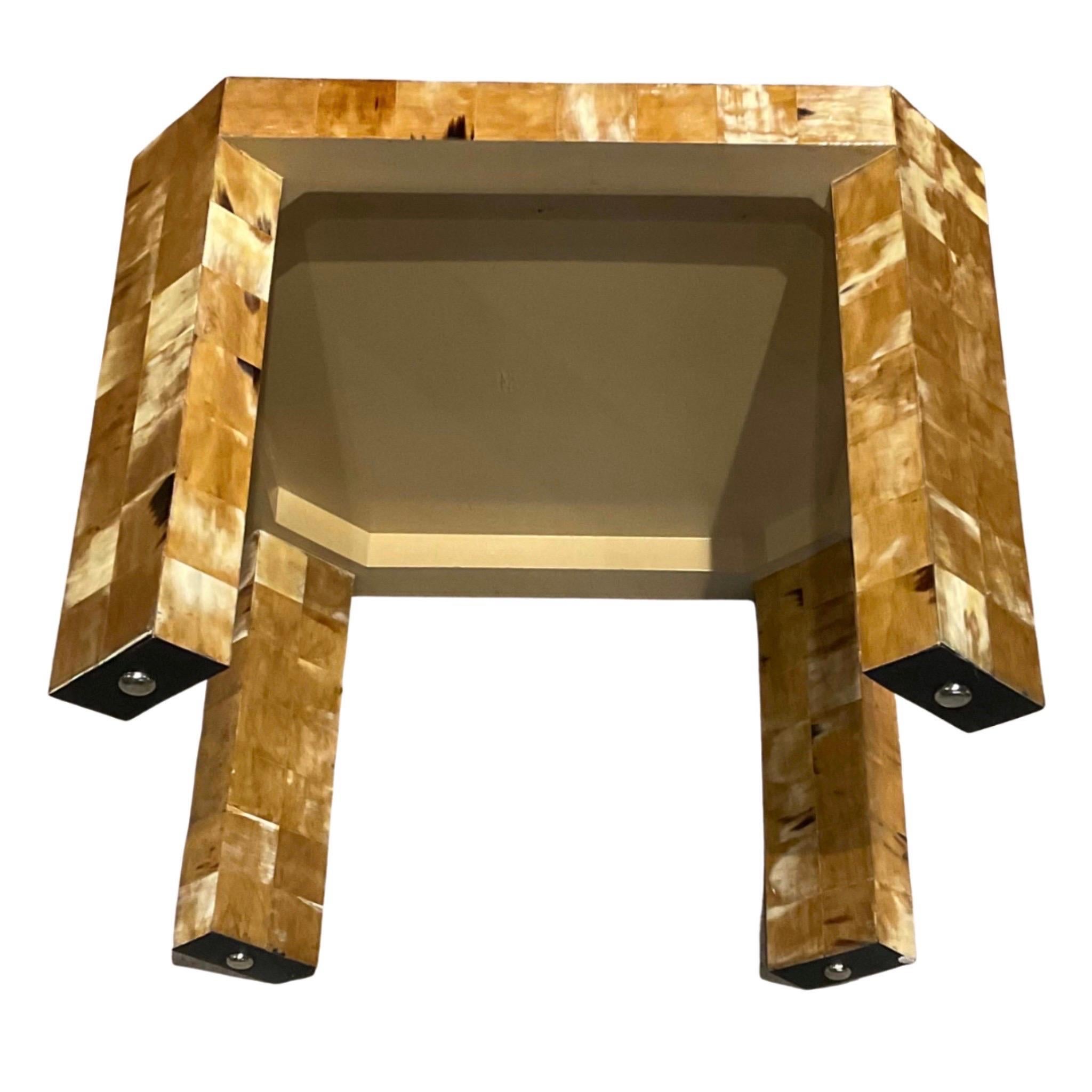 Mid-Century Modern The Rudolph Collection Tessellated Horn Side Table